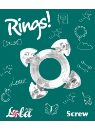 Прозрачное эрекционное кольцо Rings Screw - Lola Games - в Норильске купить с доставкой