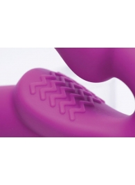 Ярко-розовый безремневой вибрострапон Evoke Vibrating Strapless Silicone Strap-on Dildo - XR Brands - купить с доставкой в Норильске