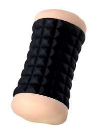 Двухсторонний мастурбатор JOS JANICE в черном цилиндре - JOS - в Норильске купить с доставкой