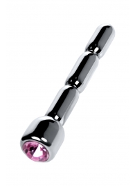 Серебристый уретральный плаг со стразом - 7 см. - ToyFa - купить с доставкой в Норильске