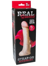 Реалистичная насадка с мошонкой REAL Standard - 18 см. - LOVETOY (А-Полимер) - купить с доставкой в Норильске