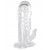 Прозрачная гелевая насадка с клиторальным отростком - 13 см. - Toyfa Basic - в Норильске купить с доставкой