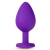 Фиолетовая анальная пробка Bling Plug Large с золотистым стразом - 9,5 см. - Blush Novelties - купить с доставкой в Норильске
