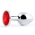 Серебристая анальная пробка с красным стразом - 7,2 см. - Anal Jewelry Plug - купить с доставкой в Норильске