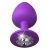 Фиолетовая анальная пробка со стразом Her Little Gem Large Plug - 9,5 см. - Pipedream - купить с доставкой в Норильске