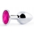 Серебристая анальная пробка с малиновым кристаллом - 7,2 см. - Anal Jewelry Plug - купить с доставкой в Норильске