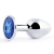 Анальное украшение BUTT PLUG  Small с синим кристаллом - 7 см. - Anal Jewelry Plug - купить с доставкой в Норильске