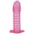 Гелевая розовая насадка с шипами - 12 см. - Toyfa Basic - в Норильске купить с доставкой