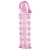 Гелевая розовая насадка на фаллос с шипами - 12 см. - Toyfa Basic - в Норильске купить с доставкой