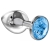 Большая серебристая анальная пробка Diamond Light blue Sparkle Large с голубым кристаллом - 8 см. - Lola Games - купить с доставкой в Норильске