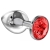 Большая серебристая анальная пробка Diamond Red Sparkle Large с красным кристаллом - 8 см. - Lola Games - купить с доставкой в Норильске
