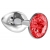 Малая серебристая анальная пробка Diamond Red Sparkle Small с красным кристаллом - 7 см. - Lola Games - купить с доставкой в Норильске