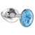 Малая серебристая анальная пробка Diamond Light blue Sparkle Small с голубым кристаллом - 7 см. - Lola Games - купить с доставкой в Норильске