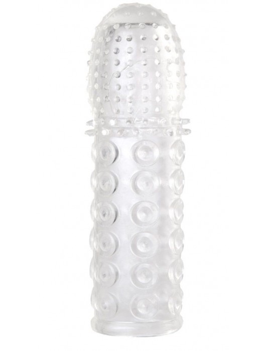 Прозрачная закрытая гелевая насадка - 13,5 см. - Toyfa Basic - в Норильске купить с доставкой