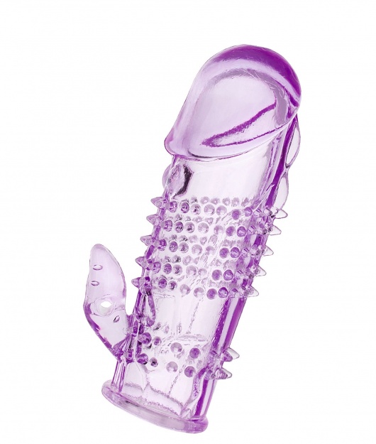 Фиолетовая насадка с коготком и шипами - 13 см. - Toyfa Basic - в Норильске купить с доставкой