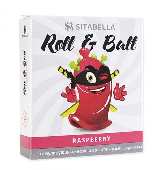 Стимулирующий презерватив-насадка Roll   Ball Raspberry - Sitabella - купить с доставкой в Норильске