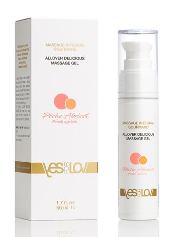 Универсальный массажный гель-смазка Allover Delicious Massage Gel с ароматом персика и аброкоса - 50 мл. - YESforLOV - купить с доставкой в Норильске