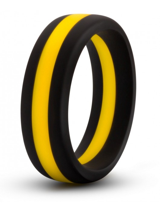 Черно-желтое силиконовое эрекционное кольцо Silicone Go Pro Cock Ring - Blush Novelties - в Норильске купить с доставкой