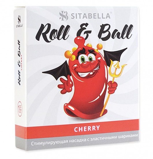 Стимулирующий презерватив-насадка Roll   Ball Cherry - Sitabella - купить с доставкой в Норильске