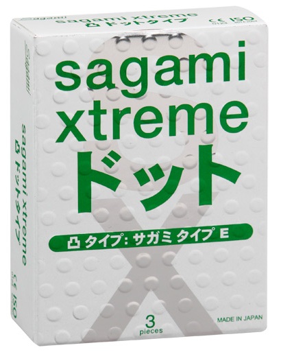 Презервативы Sagami Xtreme SUPER DOTS с точками - 3 шт. - Sagami - купить с доставкой в Норильске