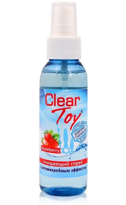 Очищающий спрей для игрушек CLEAR TOY Strawberry - 100 мл. - Биоритм - купить с доставкой в Норильске