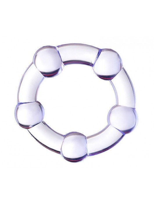 Фиолетовое эрекционное кольцо на пенис с бусинами - Штучки-дрючки - в Норильске купить с доставкой