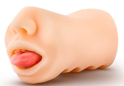 Телесный мастурбатор-ротик с язычком Oral Anne - Blush Novelties - в Норильске купить с доставкой