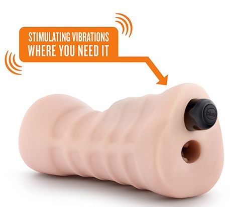 Телесный мастурбатор-вагина с вибропулей Ashley - Blush Novelties - в Норильске купить с доставкой