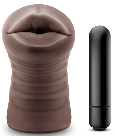 Коричневый мастурбатор-ротик Heather - Blush Novelties - в Норильске купить с доставкой