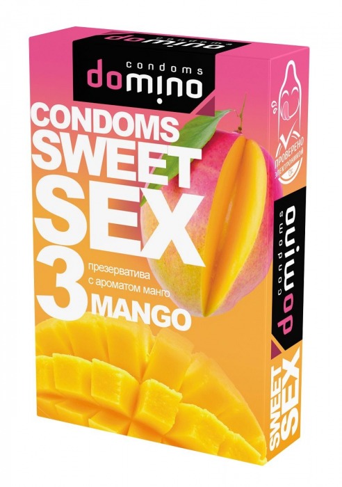 Презервативы для орального секса DOMINO Sweet Sex с ароматом манго - 3 шт. - Domino - купить с доставкой в Норильске