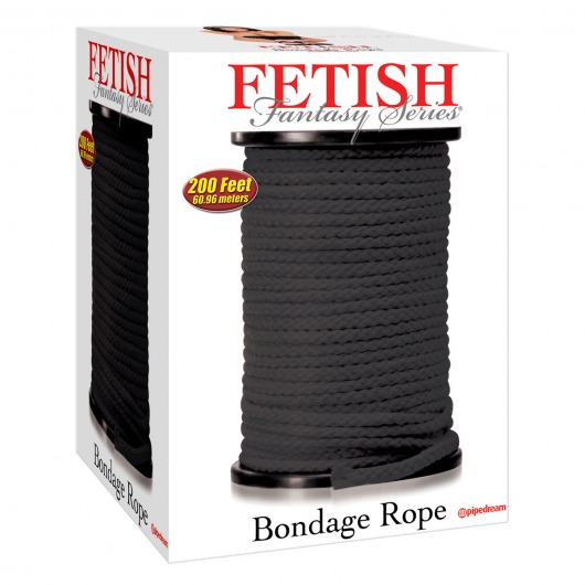 Черная веревка для связывания Bondage Rope - 60,9 м. - Pipedream - купить с доставкой в Норильске