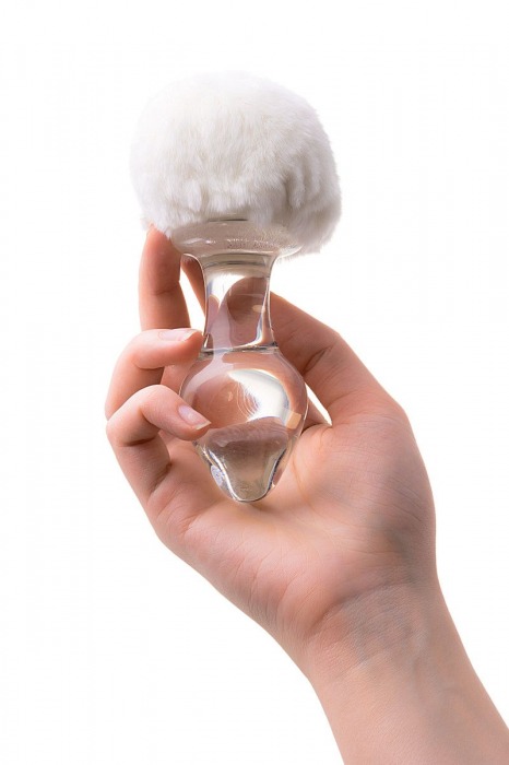 Стеклянная анальная втулка с хвостиком - 9,5 см. - Sexus - купить с доставкой в Норильске