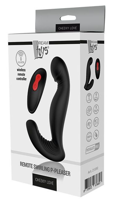 Черный вибромассажер простаты SWIRLING P-PLEASER - Dream Toys - в Норильске купить с доставкой