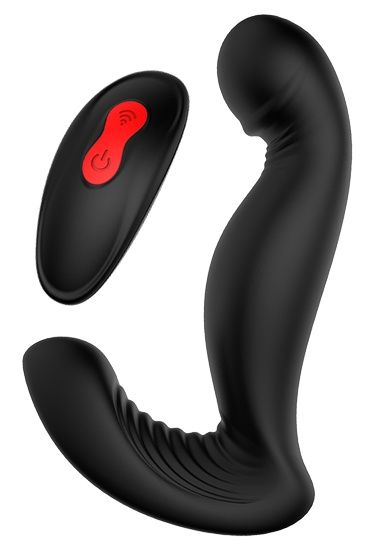 Черный вибромассажер простаты SWIRLING P-PLEASER - Dream Toys - в Норильске купить с доставкой