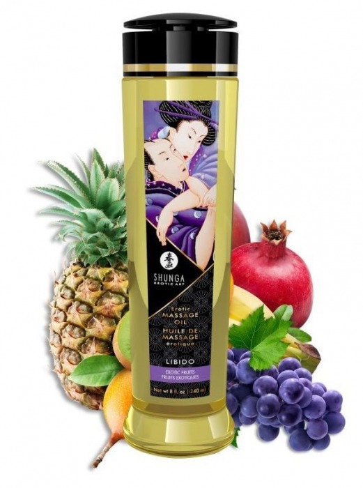 Массажное масло Libido Exotic Fruits с ароматом экзотических фруктов - 240 мл. - Shunga - купить с доставкой в Норильске