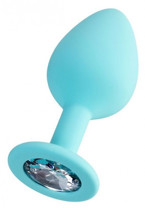 Мятная анальная втулка Brilliant с прозрачным кристаллом - 8 см. - ToyFa - купить с доставкой в Норильске