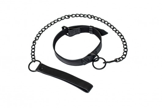 Черный ошейник Sin с поводком - Lola Games - купить с доставкой в Норильске