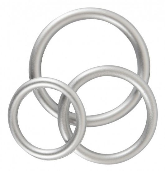 Набор из 3 эрекционных колец под металл Metallic Silicone Cock Ring Set - Orion - в Норильске купить с доставкой