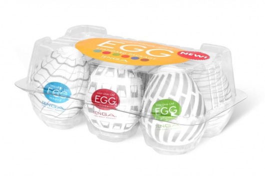 Набор из 6 мастурбаторов Tenga EGG Easy Beat с различным рельефом - Tenga - в Норильске купить с доставкой