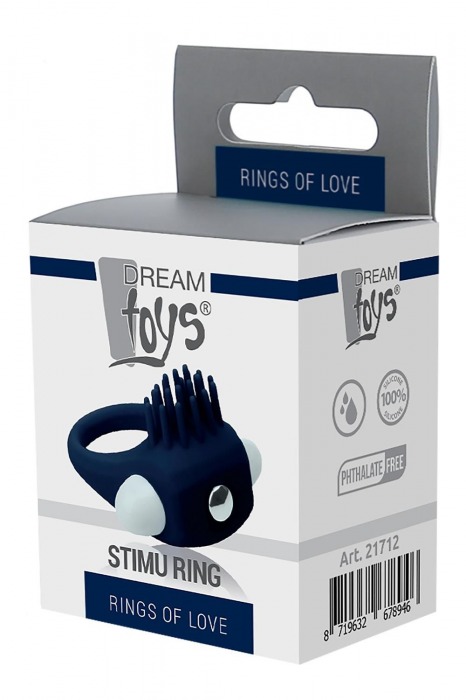 Синее эрекционное виброкольцо STIMU RING - Dream Toys - в Норильске купить с доставкой