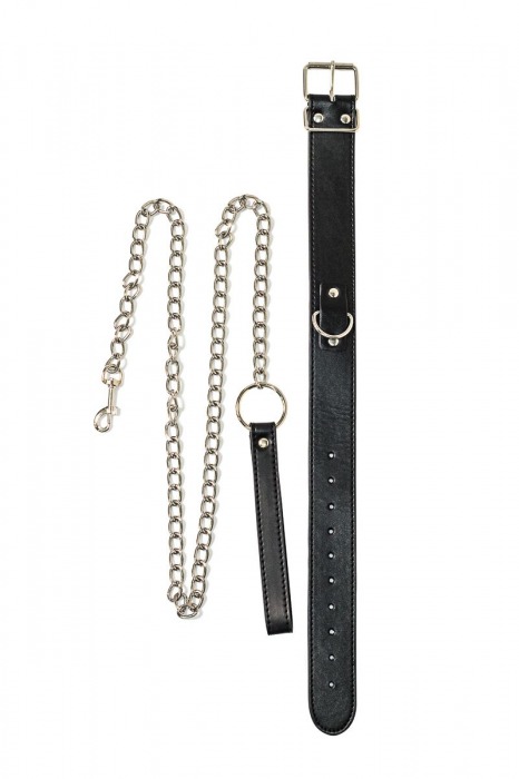 Черный ошейник с поводком Wild - Lola Games - купить с доставкой в Норильске