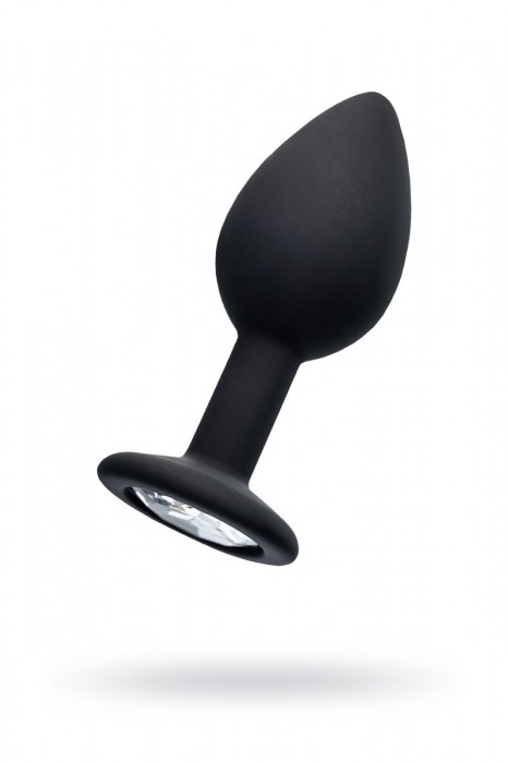 Черная анальная втулка с прозрачным стразом - 7,2 см. - POPO Pleasure - купить с доставкой в Норильске