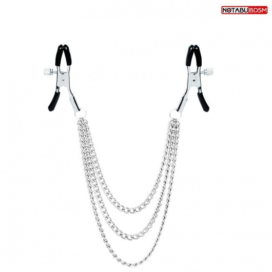 Оригинальные зажимы на соски с тройной цепочкой - Notabu - купить с доставкой в Норильске