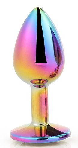 Голографическая анальная втулка с радужным кристаллом - 7,1 см. - Dream Toys - купить с доставкой в Норильске
