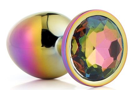 Голографическая анальная втулка с радужным кристаллом - 7,1 см. - Dream Toys - купить с доставкой в Норильске