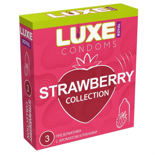 Презервативы с ароматом клубники LUXE Royal Strawberry Collection - 3 шт. - Luxe - купить с доставкой в Норильске