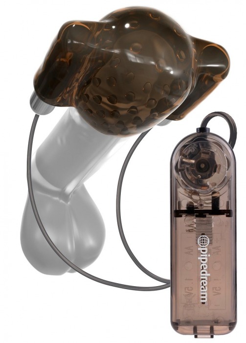 Дымчатый вибростимулятор головки пениса Dual Vibrating Head Teaser - Pipedream - в Норильске купить с доставкой