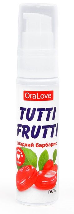 Гель-смазка Tutti-frutti со вкусом барбариса - 30 гр. - Биоритм - купить с доставкой в Норильске