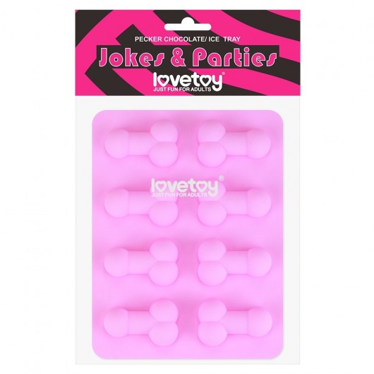 Розовая формочка для льда и шоколада Pecker Chocolate/Ice Tray - Lovetoy - купить с доставкой в Норильске