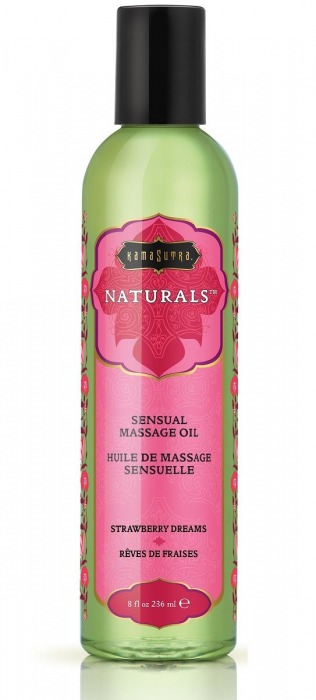 Массажное масло Naturals Strawberry Dreams с ароматом клубники - 236 мл. - Kama Sutra - купить с доставкой в Норильске